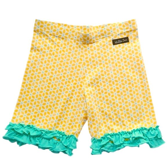 Matilda Jane Other - Matilda Jane Girls Yellow Green Square Sunshine Double Ruffle Shorties Size 10